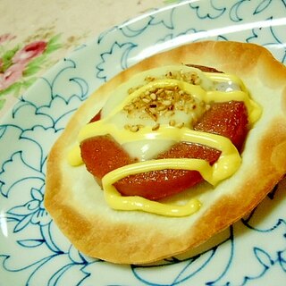 餃子の皮ｄｅ❤辛子トラップのボロニアソーセージ焼き